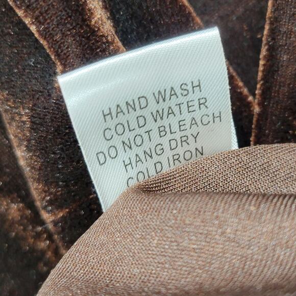 Vtg Susie Couture Velvet Skirt Set Womens L Brown Paisley Cowl‎ Neck Whimsigoth - Picture 16 of 16